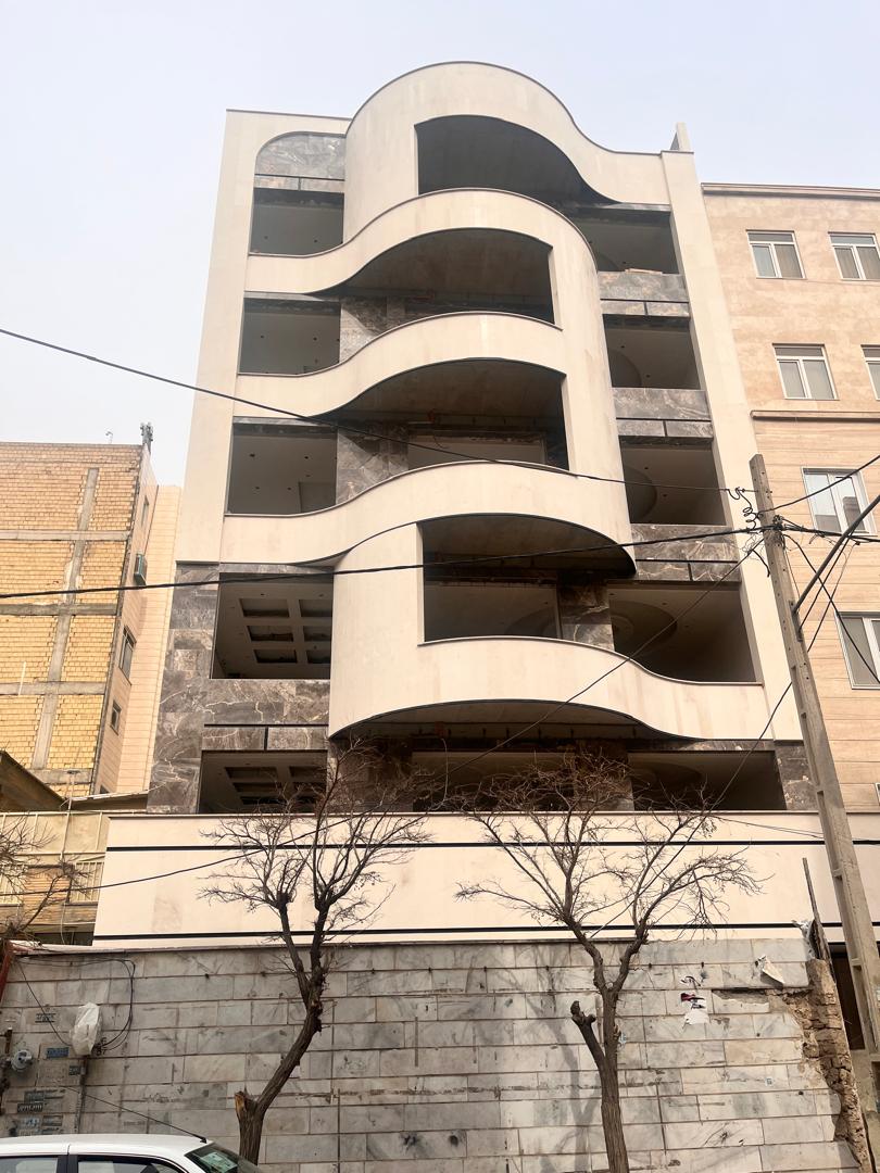 Curved balcony apartment façade