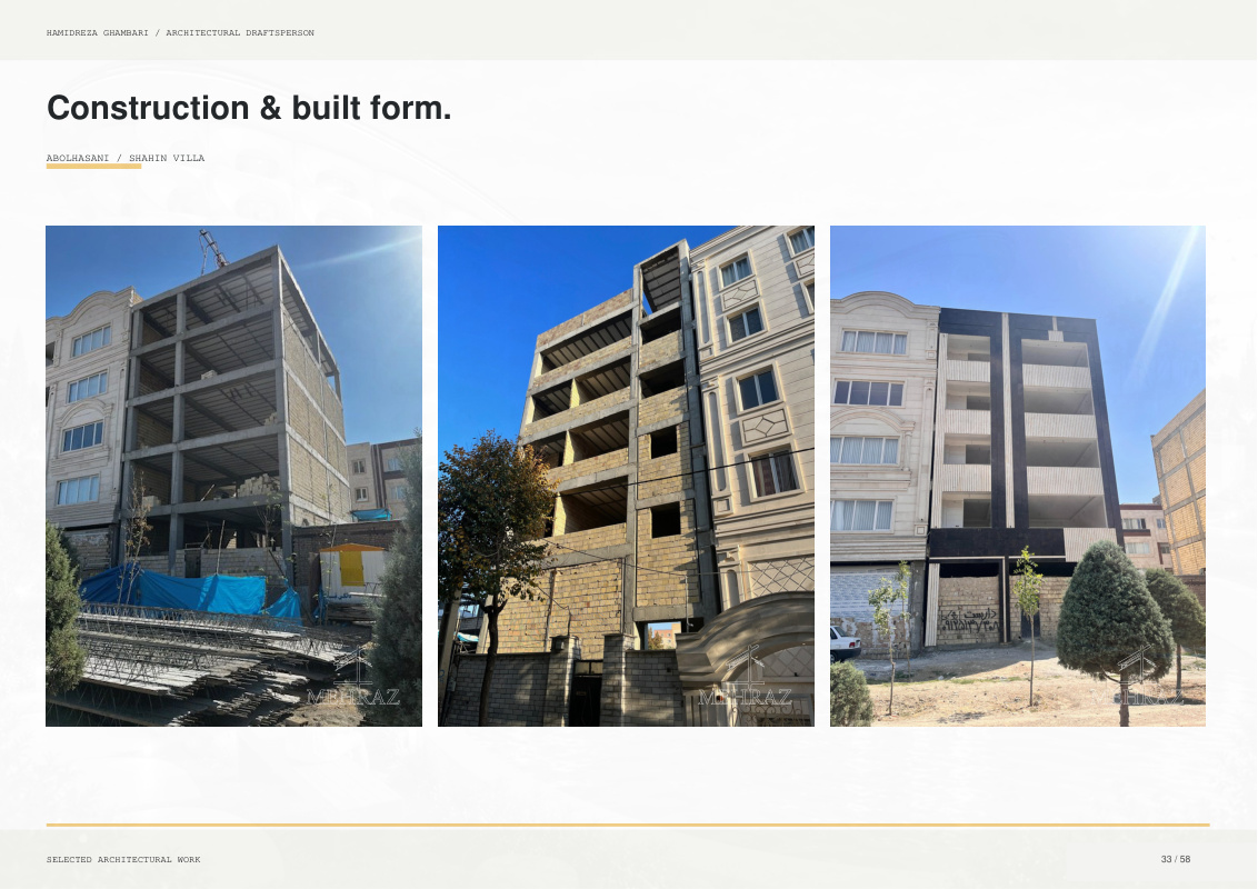 Abolhasani / Shahin Villa - Construction & built form.