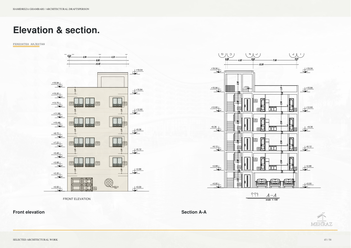 Fereshteh Arjestan - Elevation & section.