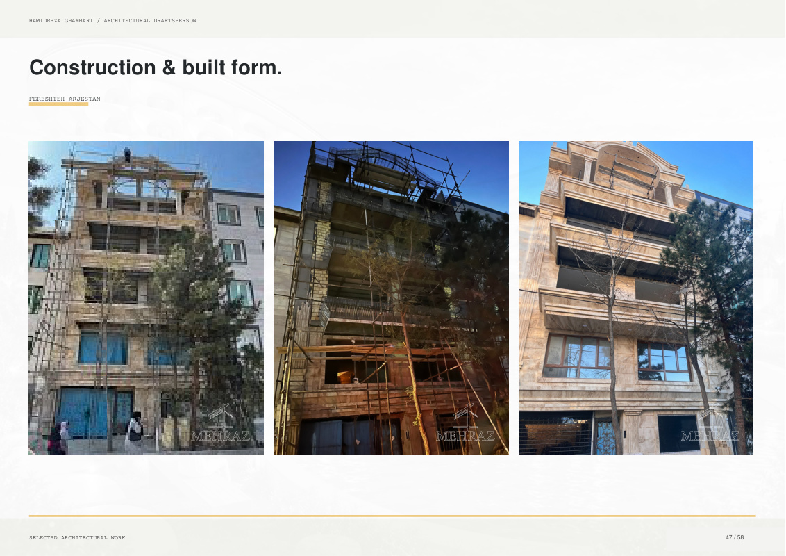 Fereshteh Arjestan - Construction & built form.