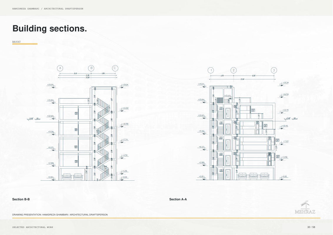 Bayat - Building sections.