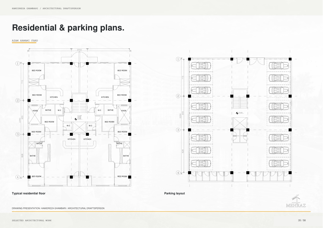 Azam Hamami Fard - Residential & parking plans.